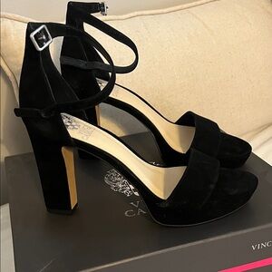 Vince Camuto Black Block Heel Sandals